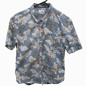 SUNRISE KINGDOM 'inside-out' hawaiian tropical button down short sleeve Size M